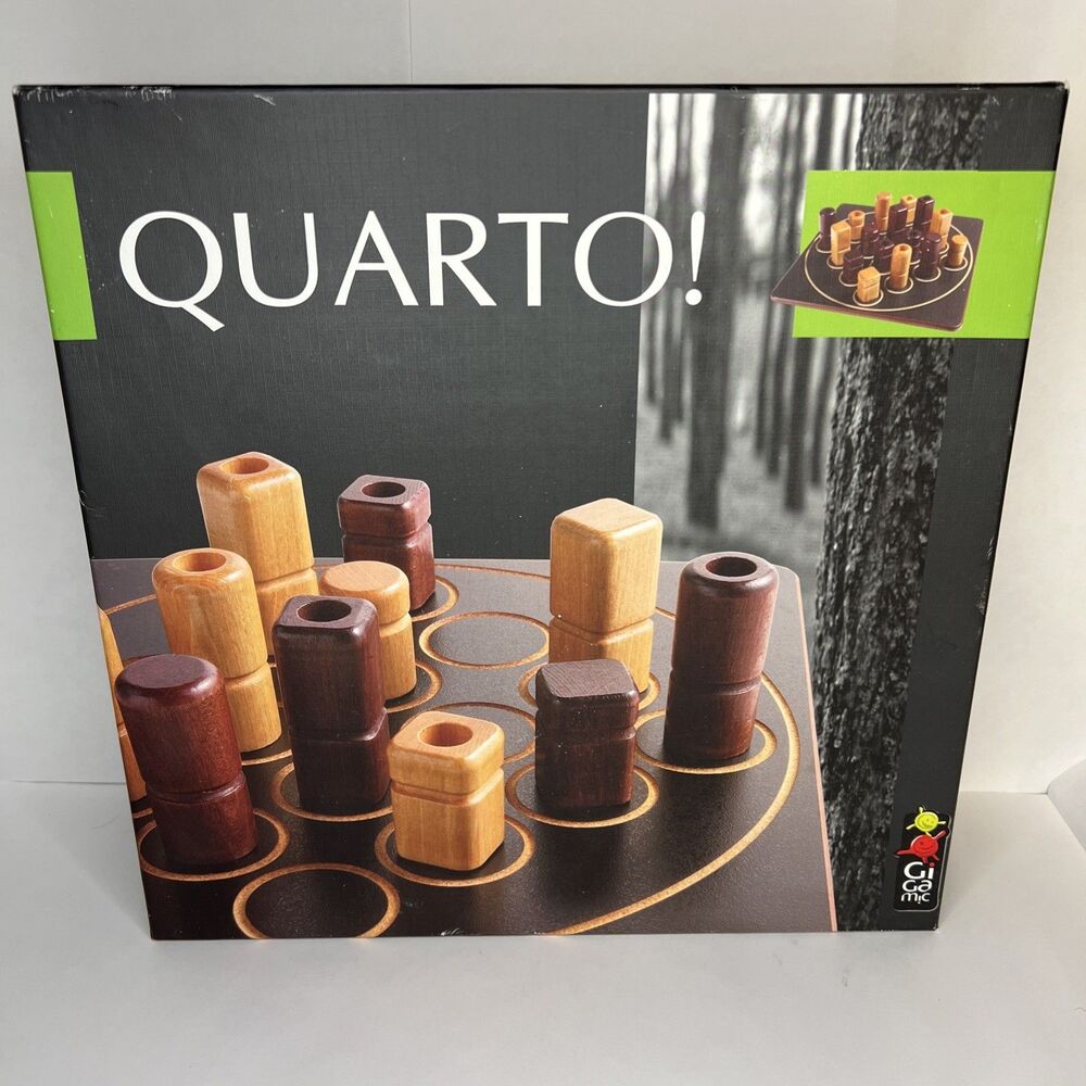 Quarto Board Game The Wooden Shape Stacking Challenge By Gigamic  1991  Complete